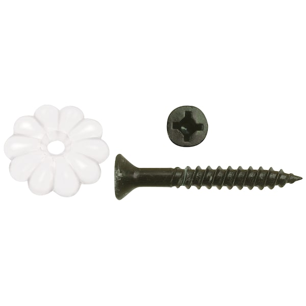 Ap Products AP Products 012-RTWR100 Rosette and Screw, Pack of 100 - White 012-RTWR100 - main